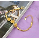 Stable Quality Female Flower Shape 18K Gold-Plated Bracelet 