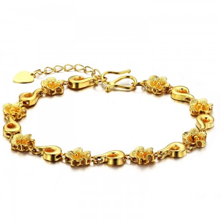 Reliable Quality Female Flower Shape 18K Gold-Plated Bracelet