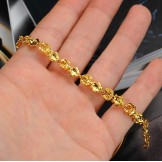 Complete in Specifications Female Fish Shape 18K Gold-Plated Bracelet 