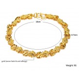 Complete in Specifications Female Fish Shape 18K Gold-Plated Bracelet 