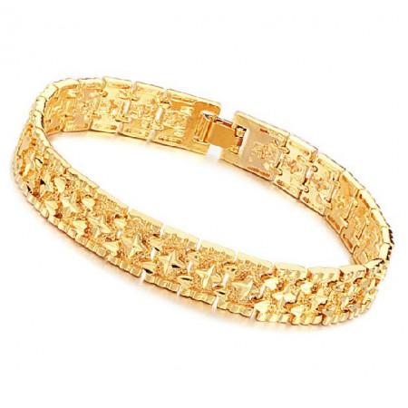 World-wide Renown Male Star Pattern 18K Gold-Plated Bracelet 