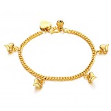 Reliable Reputation Female Sweetheart 18K Gold-Plated Bracelet With Bells