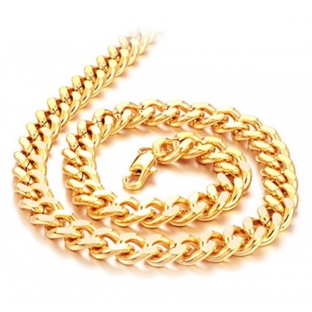High Quality Male Twist Shape 18K Gold-Plated Necklace 