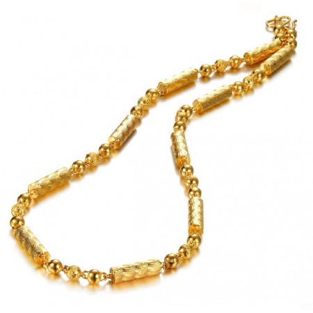 Stable Quality Male Fingerprint Texture 18K Gold-Plated Necklace 