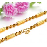 Stable Quality Male Fingerprint Texture 18K Gold-Plated Necklace 