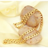 Durable in Use Male Twisted Slices 18K Gold-Plated Necklace