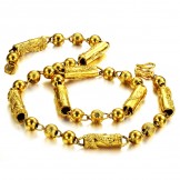 High Quality Male Dragon Pattern 18K Gold-Plated Necklace 