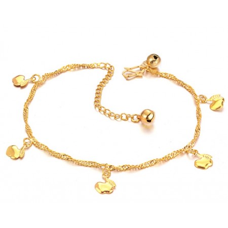 High Quality Female Apple Shape 18K Gold-Plated Anklet