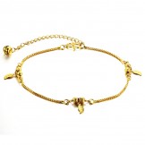 Selling Well all over the World Female Leaf Shape 18K Gold-Plated Anklet 