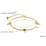 Selling Well all over the World Female Leaf Shape 18K Gold-Plated Anklet 