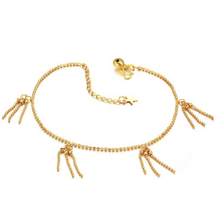Superior Quality Female Ball Shape 18K Gold-Plated Anklet 