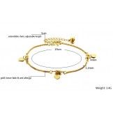 Quality and Quantity Assured Female Sweetheart 18K Gold-Plated Anklet 