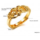 High Quality Female Flower Pattern 18K Gold-Plated Ring