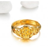 High Quality Female Flower Pattern 18K Gold-Plated Ring 