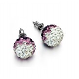 Stable Quality Female Black and White Alloy Earrings With Rhinestone