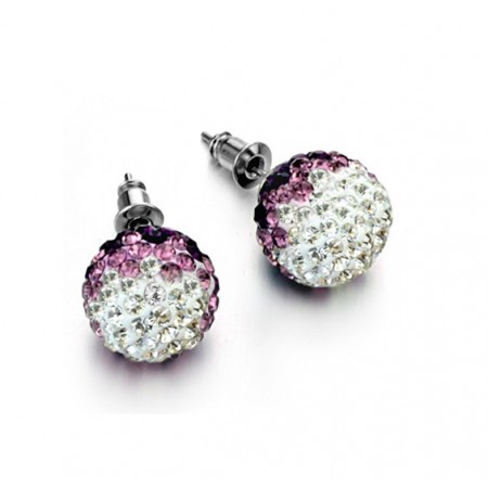Stable Quality Female Black and White Alloy Earrings With Rhinestone