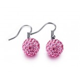 Superior Quality Female Red Alloy Earrings With Rhinestone
