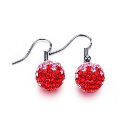 Selling Well all over the World Female Red Alloy Earrings With Rhinestone