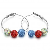 High Quality Female Colourfull Alloy Earrings With Rhinestone