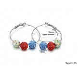 High Quality Female Colourfull Alloy Earrings With Rhinestone