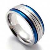 Fashion Blue Titanium Ring