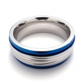 Fashion Blue Titanium Ring