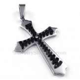 Black Titanium Cross Pendant Necklace (Free Chain)