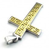 Mens Fashion Titanium Cross Pendant Necklace (Free Chain)