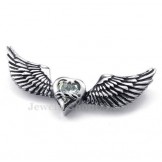 White Zircon Titanium Wings Pendant Necklace (Free Chain)