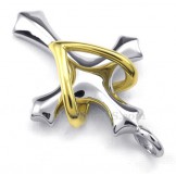 Love And Heart Cross Titanium Pendant Necklace (Free Chain)