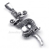 Titanium Snake Sword Pendant Necklace (Free Chain)