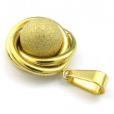Gold Ball Titanium Pendant Necklace (Free Chain)