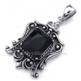 Black Zircon Titanium Pendant Necklace (Free Chain)
