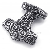 Titanium Thor's Hammer Pendant Necklace  (Free Chain)