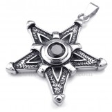 Black Zircon Titanium Lucky Star Pendant Necklace (Free Chain)