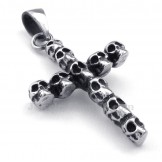 Titanium Skull Cross Pendant Necklace (Free Chain)