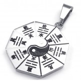 Titanium Eight Diagrams Pendant Necklace (Free Chain)