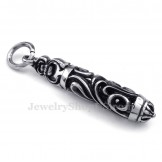 Titanium Cylinder And Column Pendant Necklace (Free Chain)