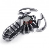 Red Zircon Titanium Scorpion Pendant Necklace (Free Chain)