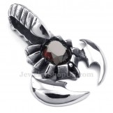 Red Zircon Titanium Scorpion Pendant Necklace (Free Chain)