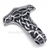 Skull Titanium Thor's Hammer Pendant Necklace (Free Chain)
