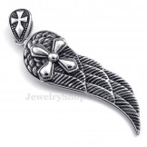 Titanium Feather Pendant Necklace (Free Chain)