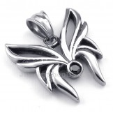 Black Zircon Titanium Butterfly Pendant Necklace (Free Chain)
