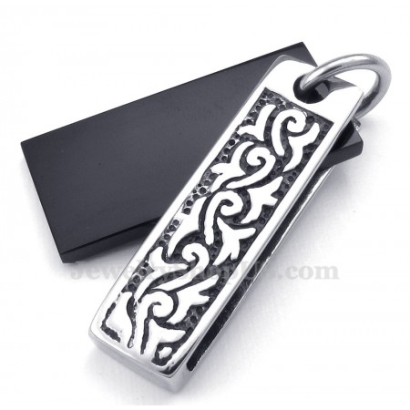 Titanium Black Stone Pendant Necklace (Free Chain)