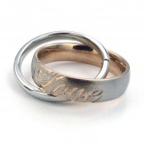 Titanium Couple Interlocking Circles Pendant Necklace (Free Chain)(One Pair)