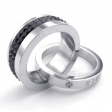 Titanium Lovers Interlocking Circles Pendant Necklace (Free Chain)(One Pair)