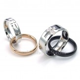 Titanium Interlocking Circles Couples Pendant Necklace (Free Chain)(One Pair)