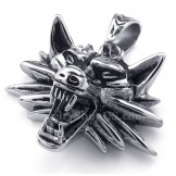 Titanium Wolf Pendant Necklace (Free Chain)