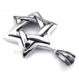 Star Of David Titanium Star Pendant Necklace (Free Chain)