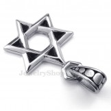 Titanium Lucky Star Of David Pendant Necklace (Free Chain)